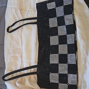 Akira Checker rhinestone crop tank top